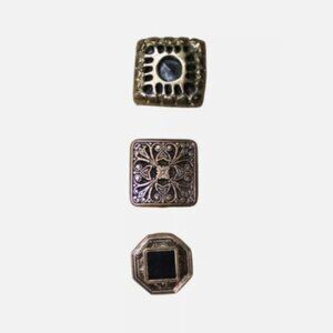 Nony New York Antique Style Gold Tone Button Covers Lot Of 3